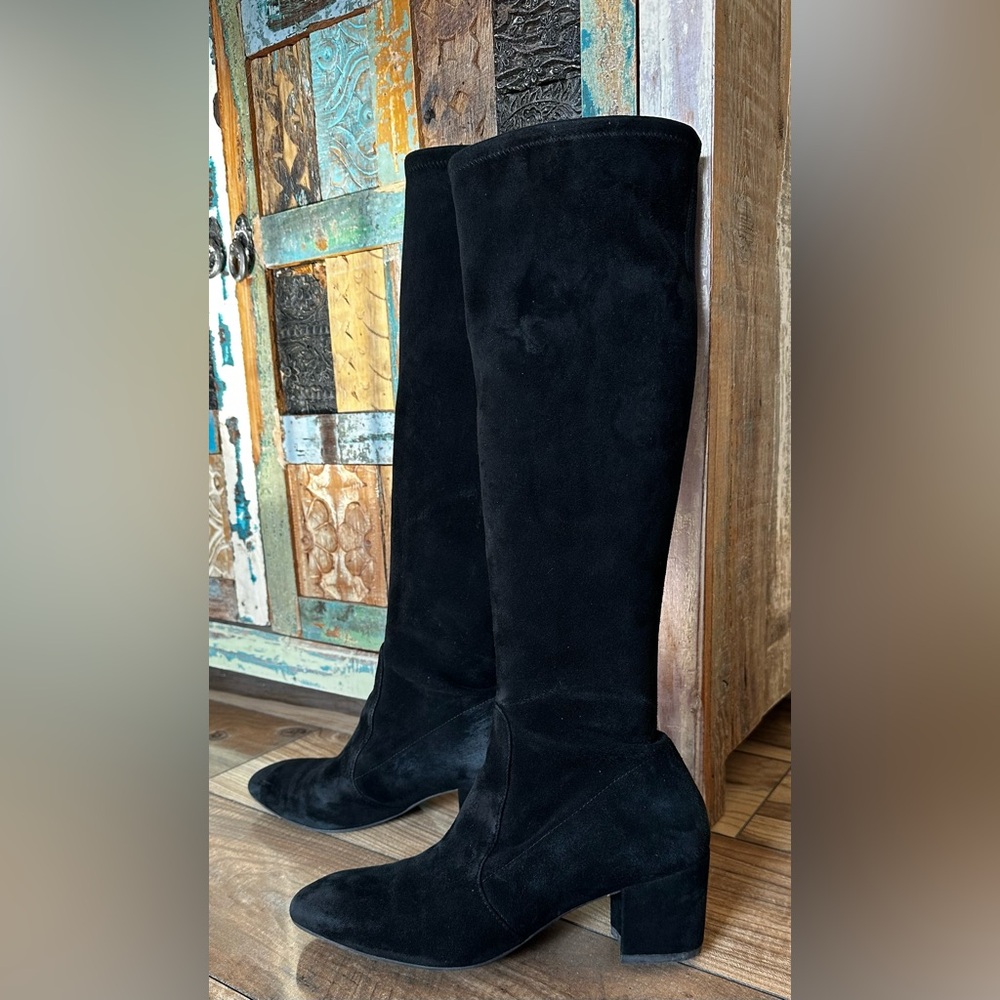 Stuart Weitzman Black Suede Boots